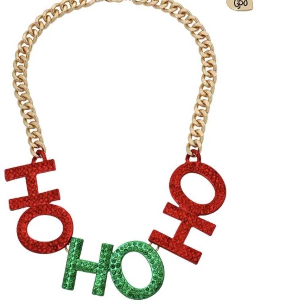 Betsey Johnson HO HO HO
Red/Green Gold Necklace
Happy Holidays Christmas New